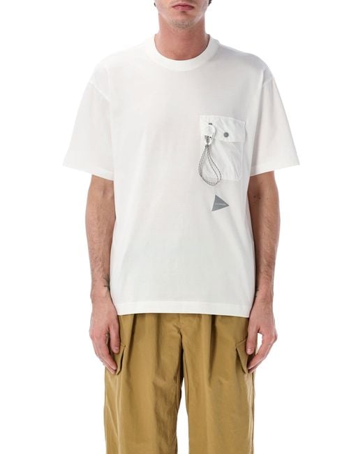 And Wander White Pocket T-Shirt for men
