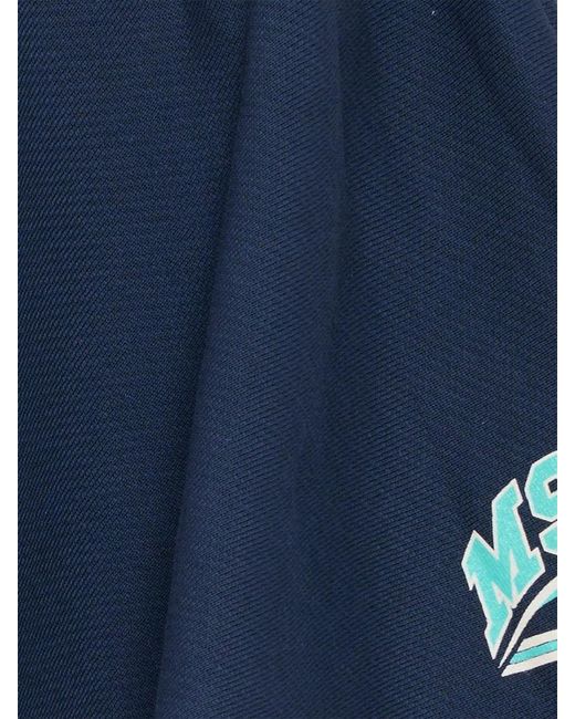 MSGM Blue Skirt With Logo