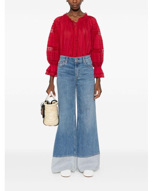 Alice + Olivia Blue Klare Blaue Wide Leg Jeans