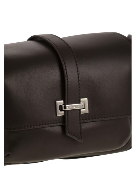 Hogan Black Small Leather Flap Bag
