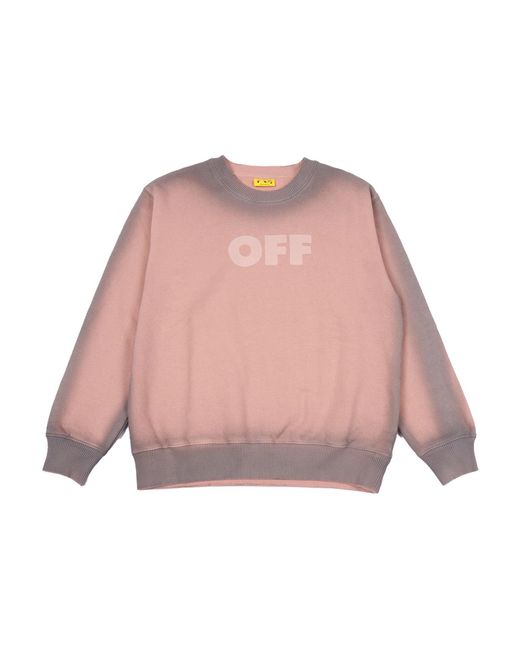 Off-White c/o Virgil Abloh Pink Garment Dyed Spray Crew Rose Soft