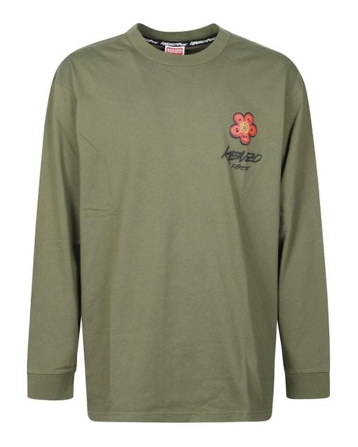 KENZO FUTURA Green Logo Cotton T Shirt