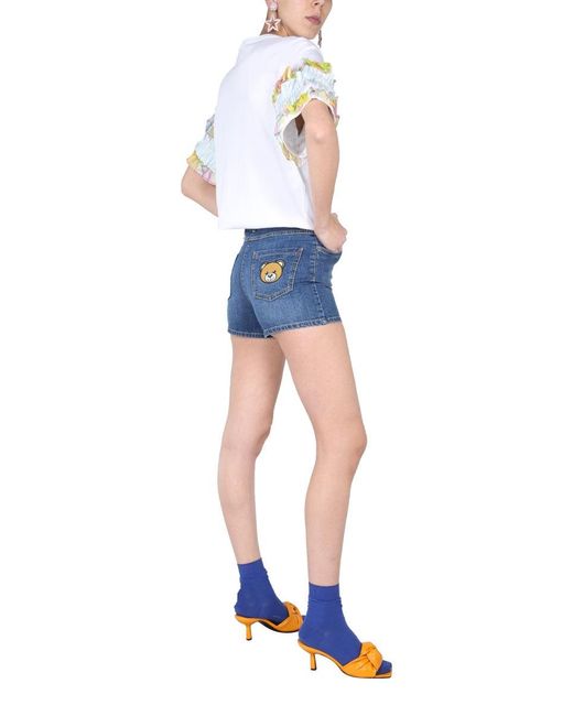 Moschino Blue Solid Shorts