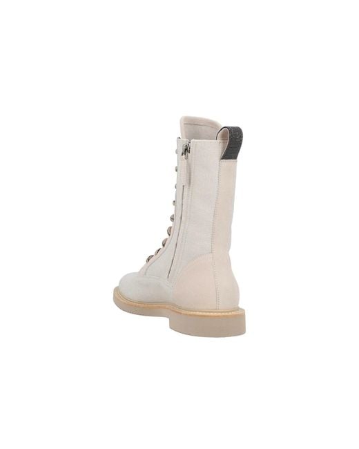 Brunello Cucinelli Natural Ankle Boots