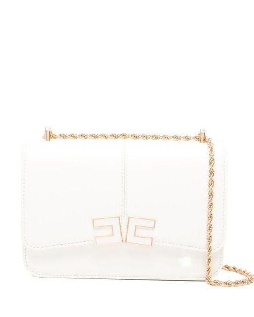 Elisabetta Franchi White Bag With Logo Detail