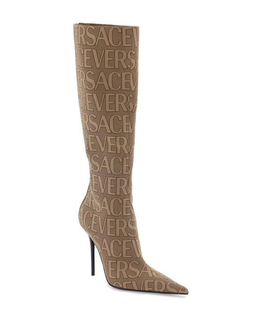 Stivali ' Allover' di Versace in Brown