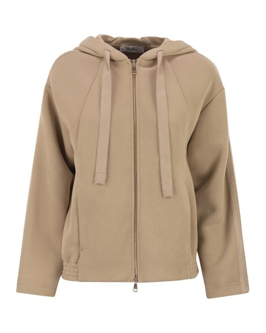Max Mara Natural Omelia Cotton Hooded Sweatshirt
