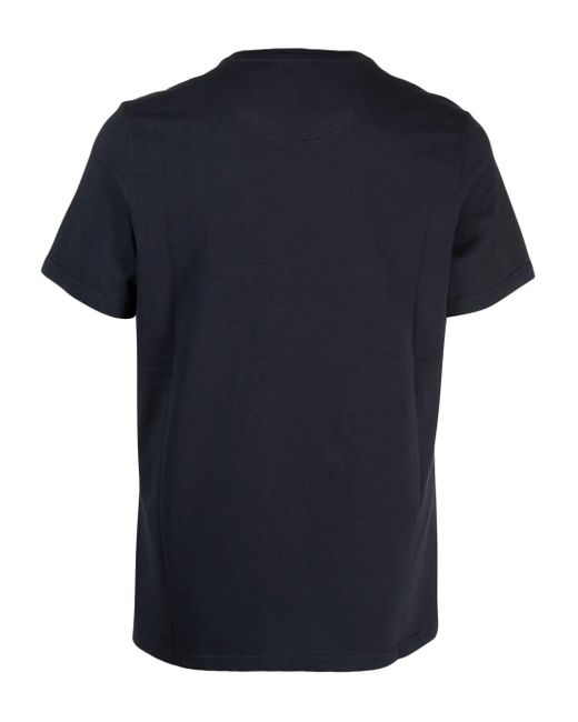 Barbour Black Embroidered-Logo Cotton T-Shirt for men