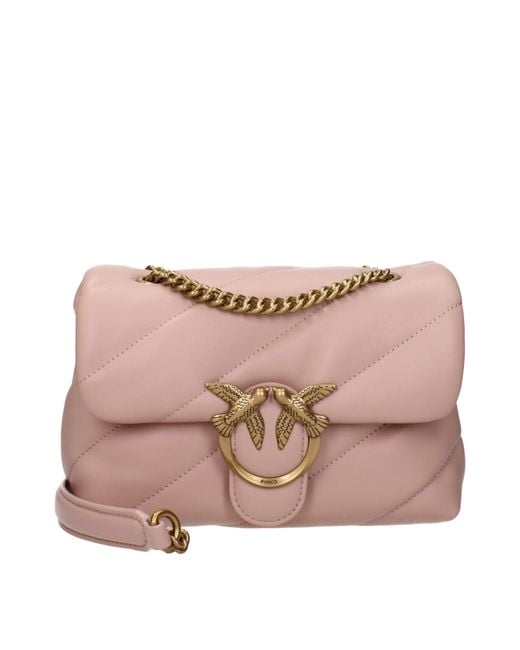 Pinko Pink Borse A Spalla Love Puff Donna Pelle Rosa/Rosa Cipria