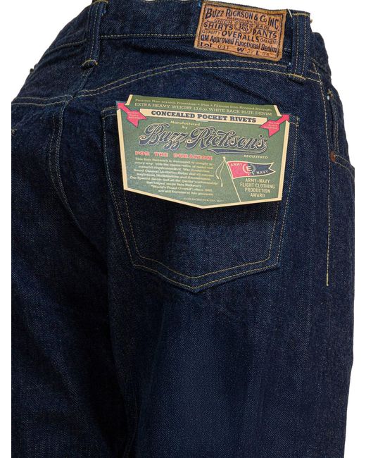 Vaqueros de pierna recta Buzz Rickson's de hombre de color Blue