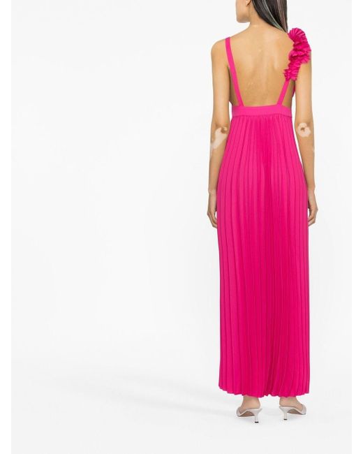 P.A.R.O.S.H. Pink Palmer Maxikleid