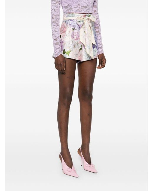 Shorts en soie imprimée Zimmermann pour homme en coloris White