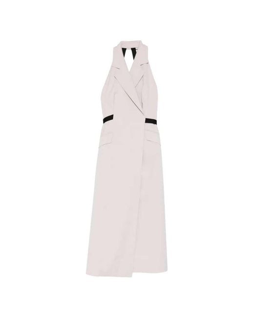 Max Mara White Collared Midi Dress