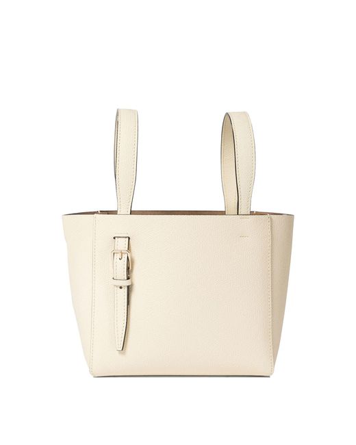Valextra White "Soft Micro" Bucket Bag