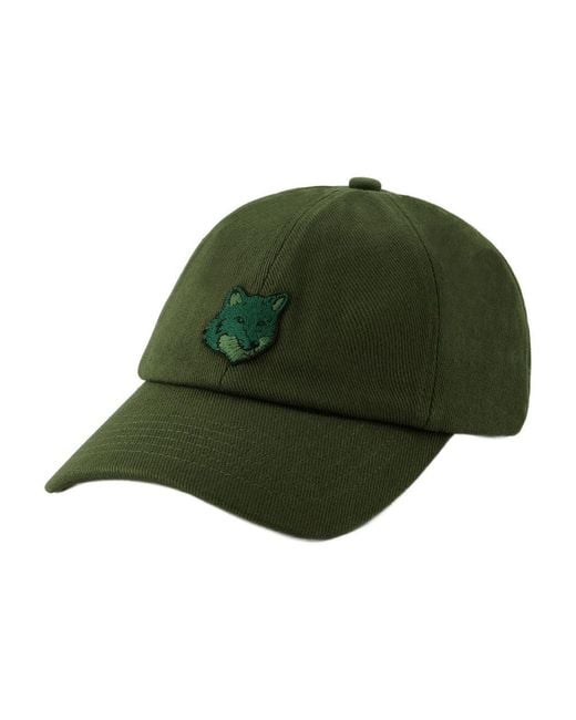 Maison Kitsuné Bold Fox Head 6p Cap Cotton Green