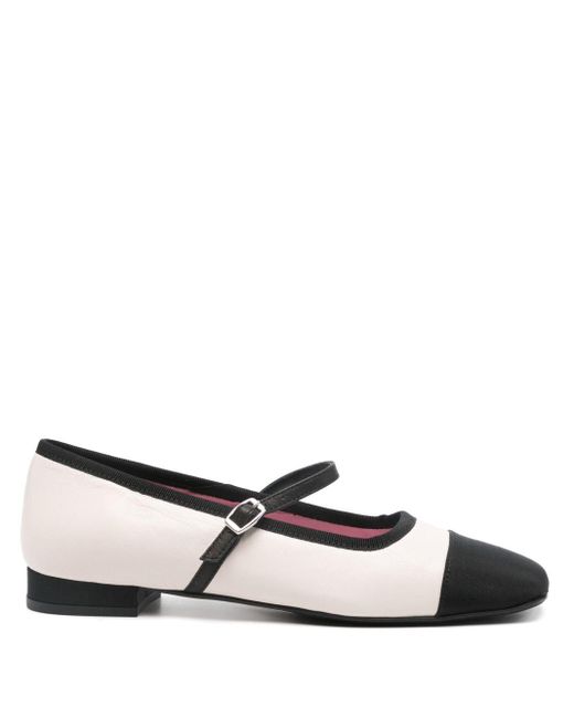 CAREL PARIS White Gisele Bicolor Ballet Flats