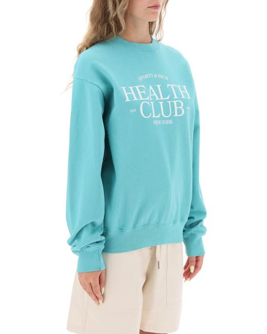 Sporty & Rich 'sr Health Club' Sweatshirt in het Blue
