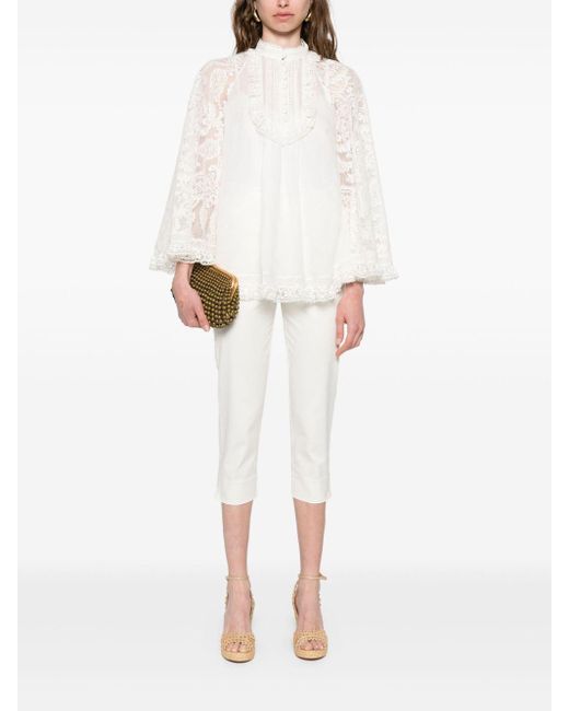Zimmermann Ascension Lace Detail Tuniek in het White