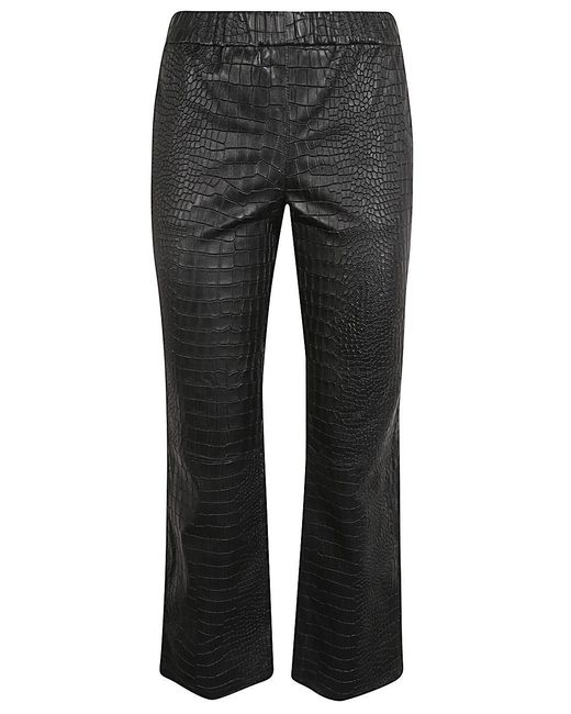 Enes Gray Leather Trousers