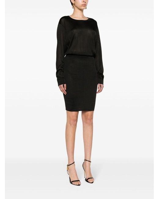Saint Laurent Black Knitted Dresses