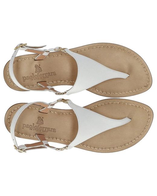 Paolo Ferrara White Thong Sandal