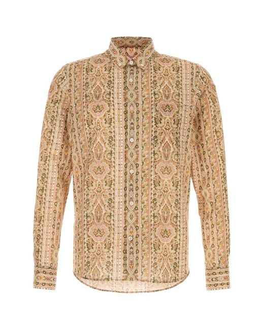 Valentino Garavani Natural Printed Cotto Shirt for men