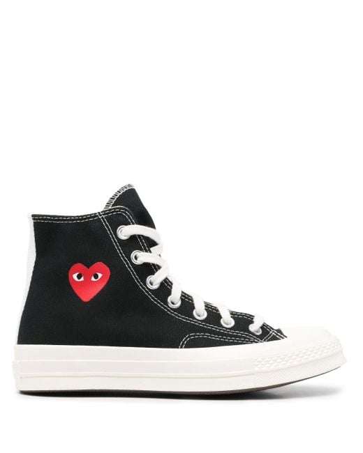 COMME DES GARÇONS PLAY Black C70 Hi Top Small Heart Shoes