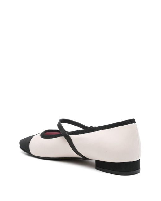 CAREL PARIS White Gisele Bicolor Ballet Flats