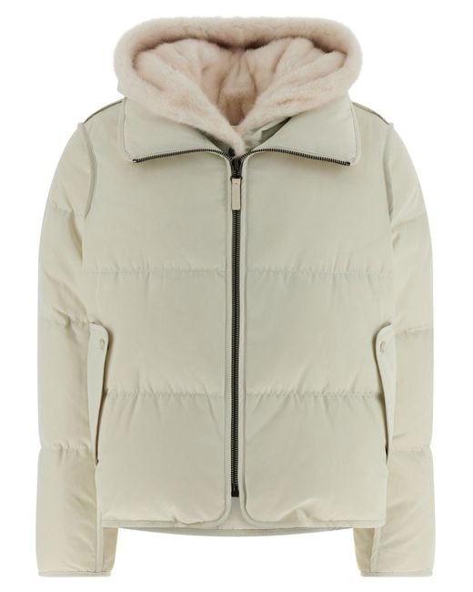 Ejército Yves Salomon Fur Insertar Cortada chaqueta Down Army by Yves Salomon de color Gray