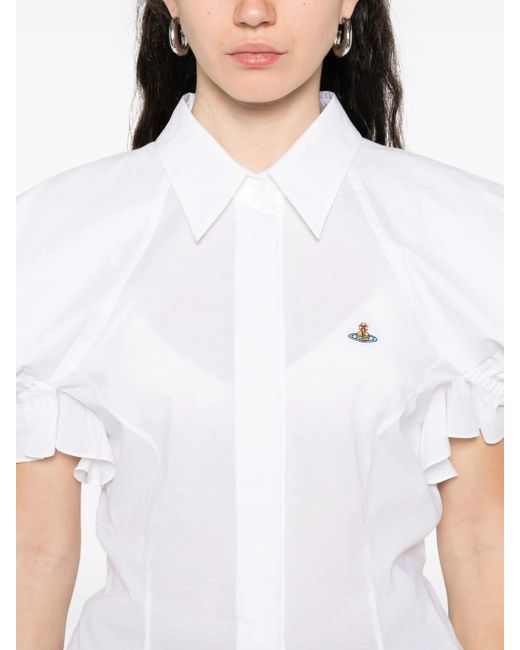 Vivienne Westwood Blouse Met Pofmouwen En Kraag in het White