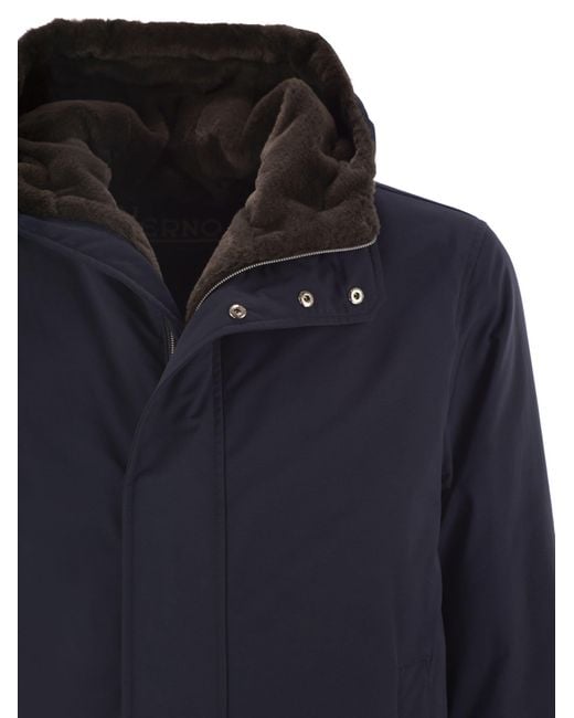Herno Blue Hooded Padded Parka for men