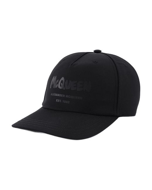 McQueen Black Graffiti Cap for men