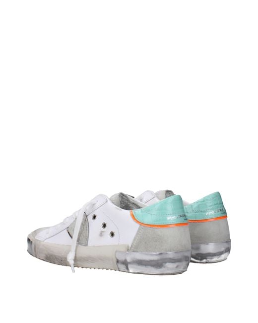 Philippe Model White Leather Sneakers