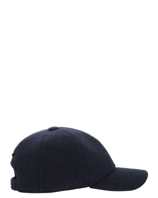 Fedeli Blue Cashmere Hat for men
