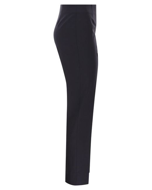 PT Torino Blue Gioia Stretch Virgin Wool Trousers