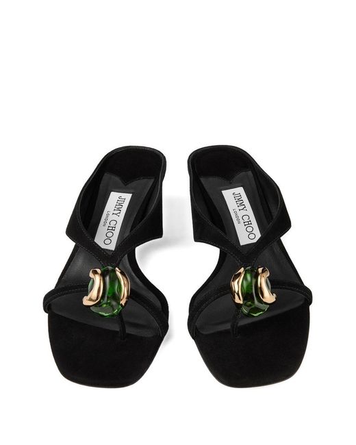 Jimmy Choo White Emeri Suede Leather Sandals