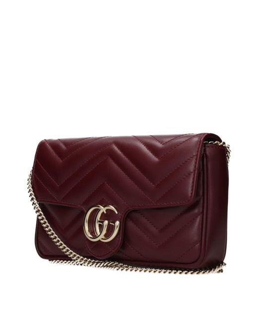 Gucci Purple Marmont Pochette Leather/Burgundy