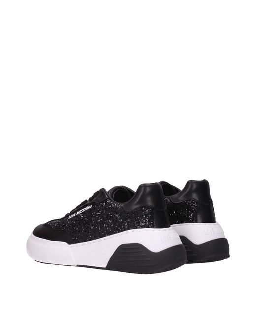 Love Moschino Black Sneakers Donna Glitter Nero