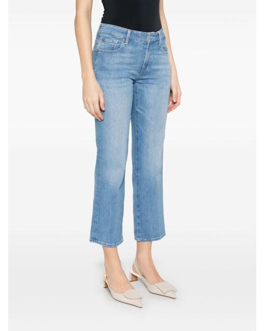 Seven7 Blue Calie Straighnt Cropped Jeans
