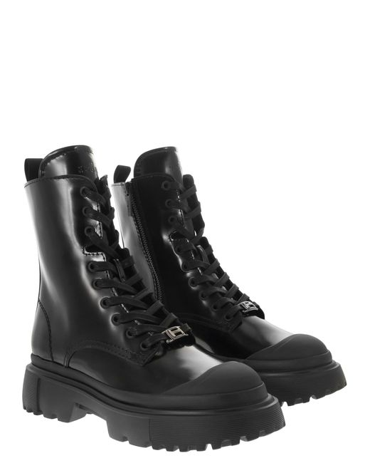 Hogan H619 Combat Boots in het Black