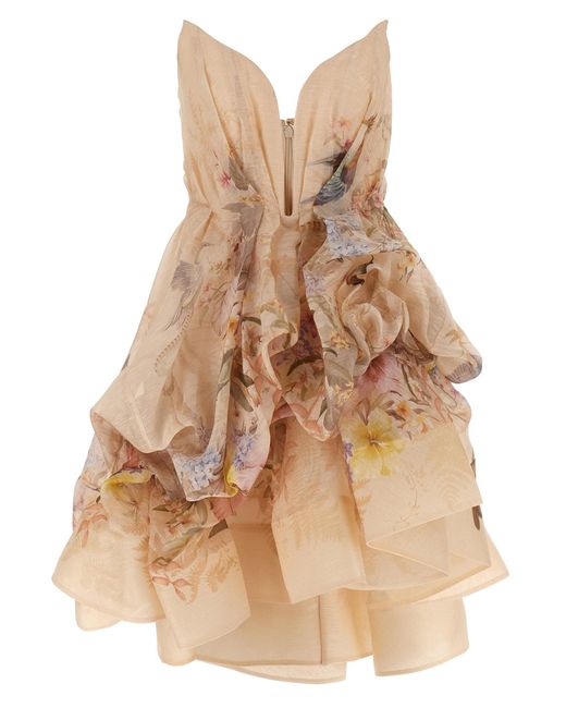 Zimmermann 'illuminate Draped Mini' -jurk in het Natural