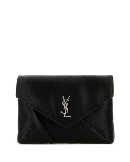 Saint Laurent Black Leather Cassandra Clutch for men