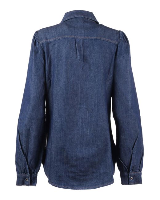 7 For All Mankind Blue Puff Sleeves Shirt Halona