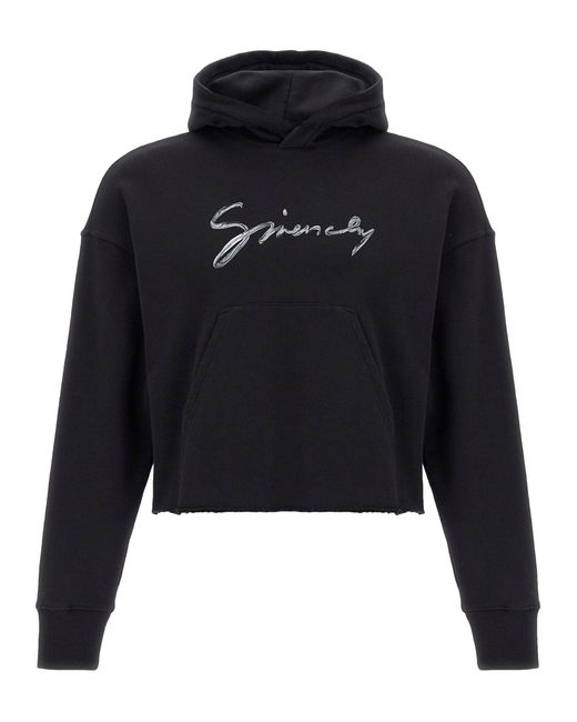 Givenchy Blue Cropped Hoodie