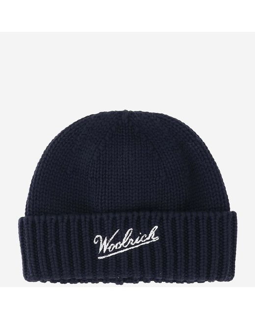 Woolrich Woll Mütze mit Logo in Blue für Herren