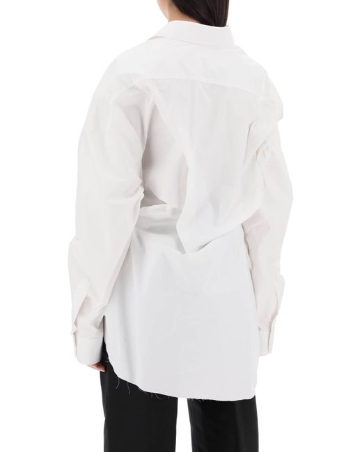 Maison Margiela White Drapiert übergroßes Hemd