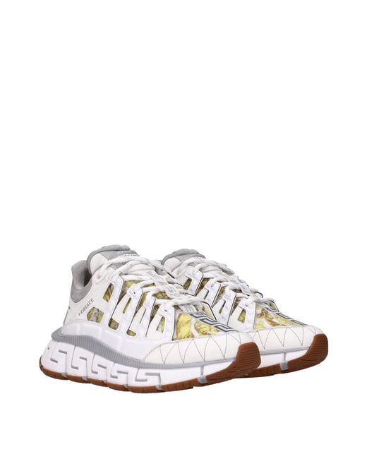 Versace White Canvas & Leather Sneaker