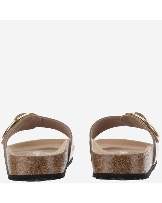 Birkenstock Natural Suede Sandals With Adjustable Straps