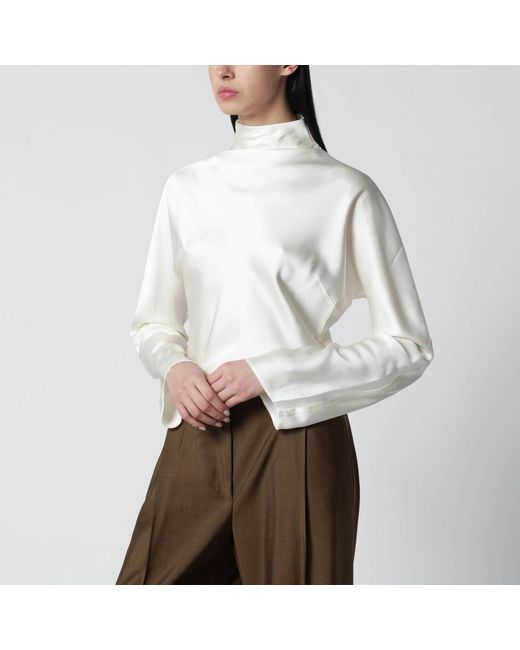 Rohe White Cream Satin Blouse