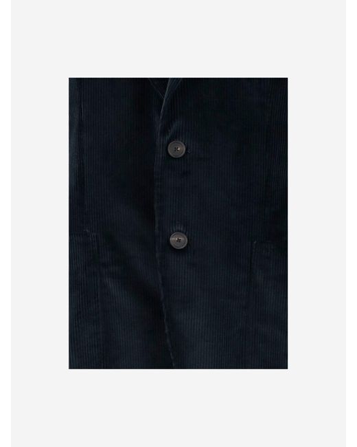 Tagliatore Blue Single Breasted Jacke in Stretch -Baumwoll -Samt